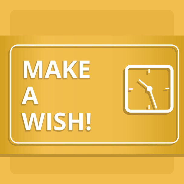 Tekst pisma ręcznego pisania, Make A Wish. Koncepcja, że znaczenie mają sny pragnienia o przyszłych wydarzeniach być pozytywne. - Zdjęcie, obraz