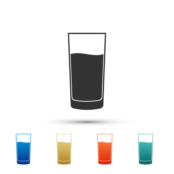 Vidro com ícone de água isolado no fundo branco. Copo de refrigerante. Definir elementos em ícones de cor. Ilustração vetorial
 - Vetor, Imagem