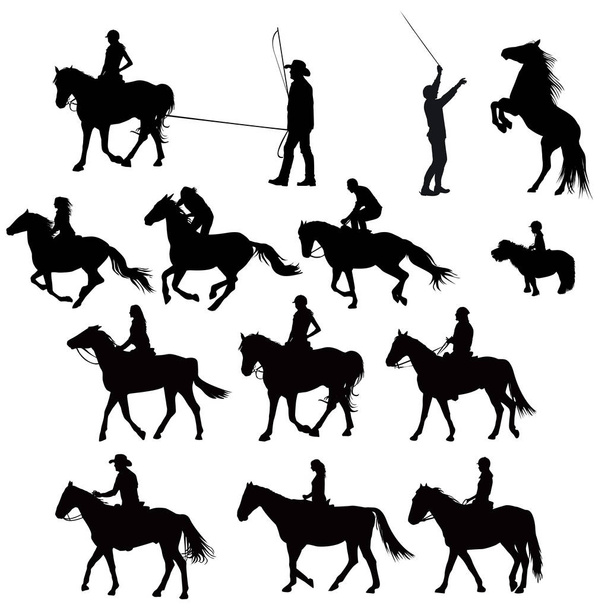 Silhouettes des cavaliers en formation
 - Vecteur, image