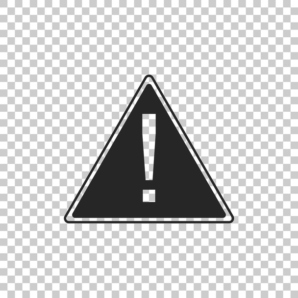 Exclamation mark in triangle icon isolated on transparent background. Hazard warning sign, careful, attention, danger warning important information sign. Flat design. Vector Illustration - Vector, Image