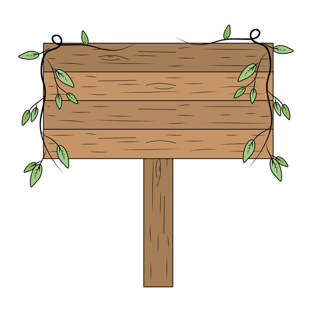 caricatura de madera signo
 - Vector, imagen