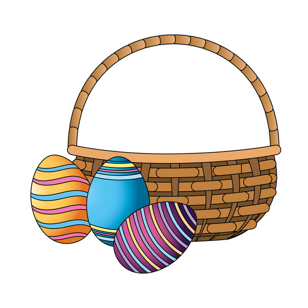 easter eggs cartoon - Vector, afbeelding