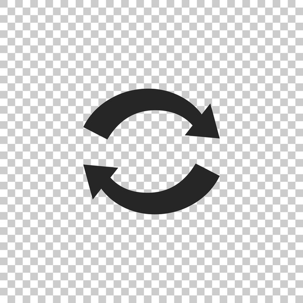 Actualizar icono aislado sobre fondo transparente. Recargar símbolo. Flechas de rotación en un signo de círculo. Diseño plano. Ilustración vectorial
 - Vector, Imagen