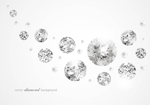 ダイヤモンドと真珠のモダンなデザインの豪華な背景 - ベクター画像
