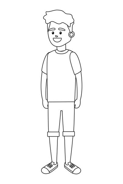 giovane uomo cartone animato - Vettoriali, immagini