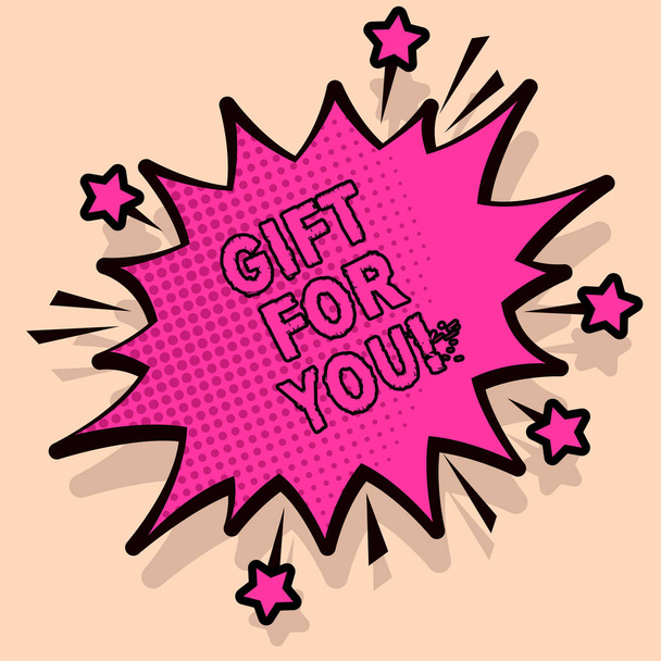 Handgeschreven tekst Gift For You. Begrip betekenis aan het ontvangen van een cadeautje verrassen speciale gelegenheid waardering. - Foto, afbeelding