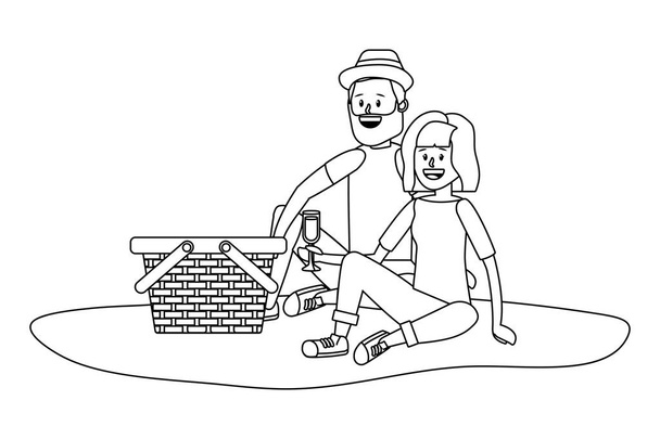 若いカップルの漫画 - ベクター画像