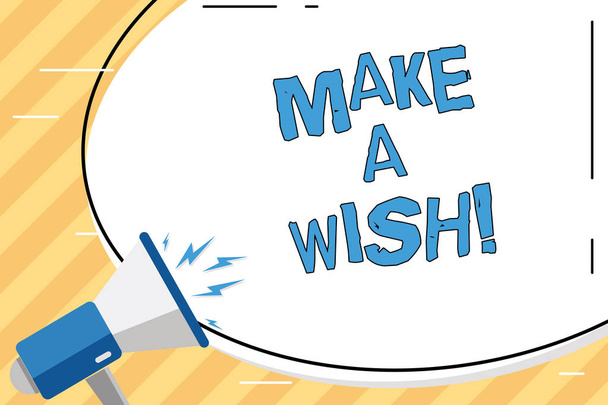 Szöveg írása a Make A Wish szó. Üzleti koncepció az álmok a vágyak jövőbeli eseményekről pozitív. - Fotó, kép