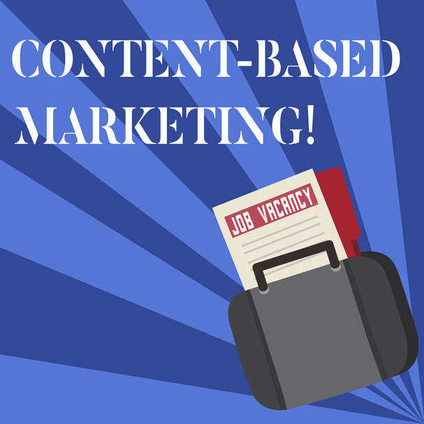 Tekst teken weergegeven: Content Based Marketing. Conceptuele foto reclame maken verspreiden waardevolle gegevens. - Foto, afbeelding