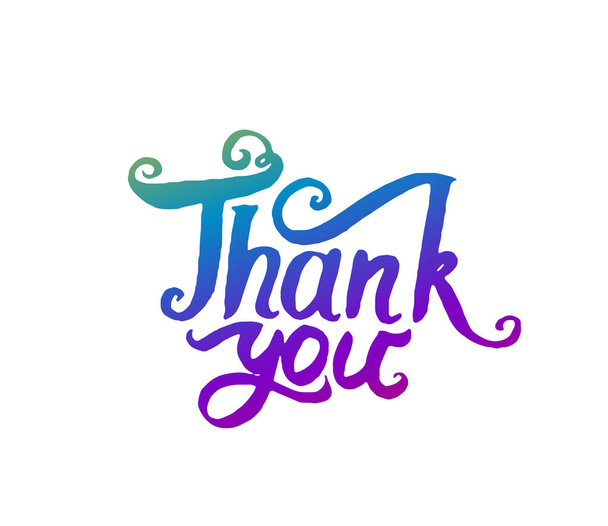 Vector illustration concept of Thank you phrase word illustration on colorful rainbow background - Vektor, kép