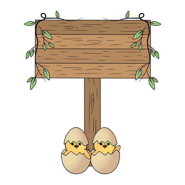 polluelo con cáscara de huevo
 - Vector, Imagen