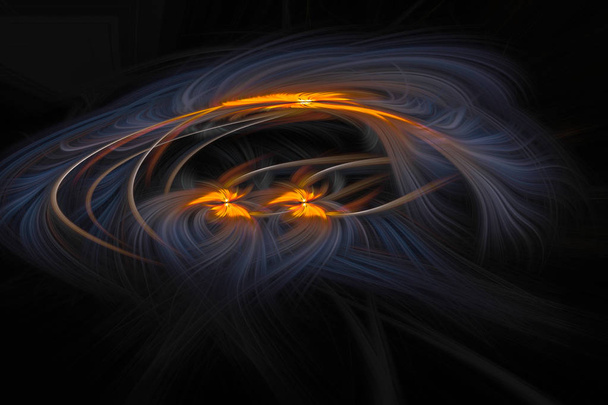 στριφογύρισμα επίδραση με κοσμική κύματα και πορτοκαλί φως - Φωτογραφία, εικόνα