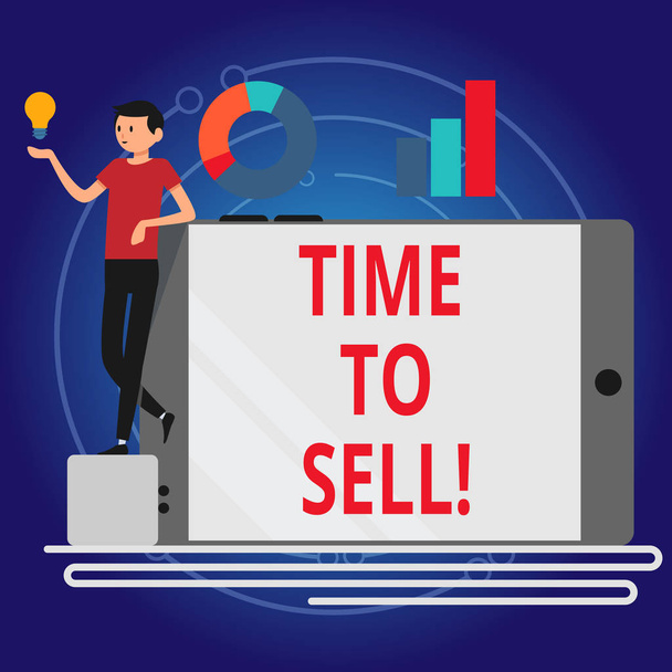 Написання записки, що показує час, який слід продати. Бізнес-фото показ Правильний момент для продажу нерухомості Бізнес для отримання заробітку
. - Фото, зображення