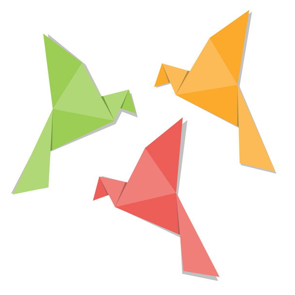 Origami papel pájaro
 - Vector, imagen