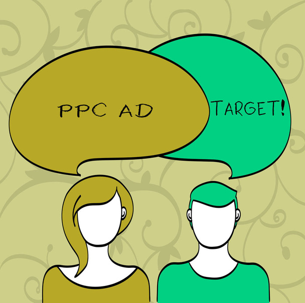 Nota de escritura mostrando Ppc Ad Target. Exhibición de fotos de negocios Paga por clic estrategias de marketing publicitario campaña en línea
. - Foto, imagen