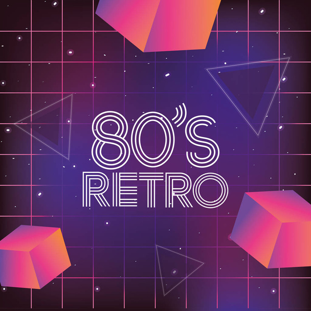 80s retro stijl word - Vector, afbeelding
