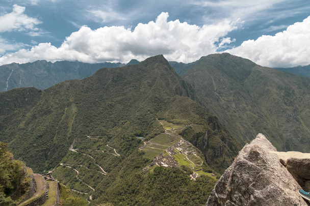 vue panoramique Machu Picchu, Pérou - Ruines de la ville de l'Empire Inca et de la montagne Huaynapicchu, vallée sacrée
 - Photo, image