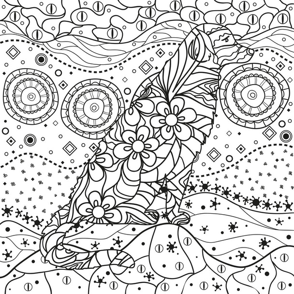 Easel With Painting Isolated Coloring Page Colouring Book Hand