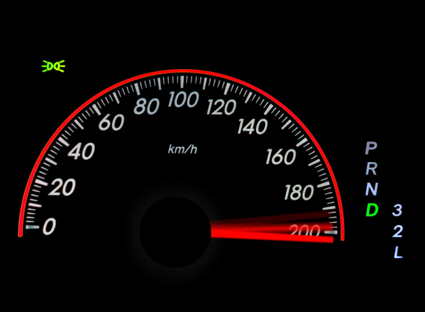 Speedometer with moving arrow in high speed - Photo, Image