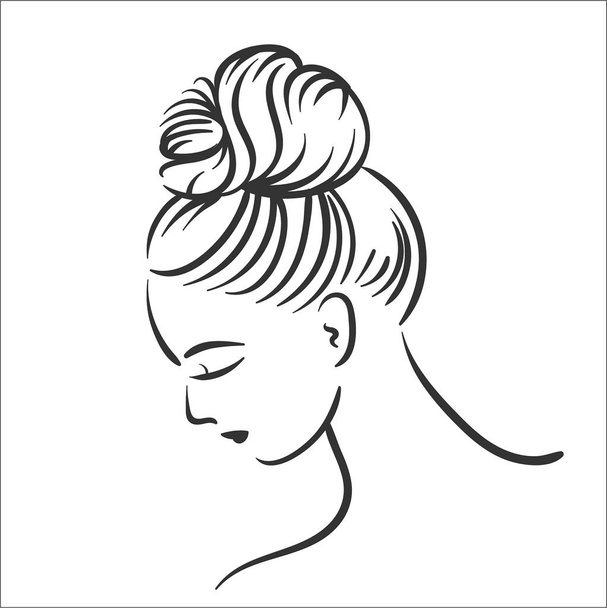 Wektor ilustracja koncepcja kobieta fryzurę ilustracja na białym tle - Wektor, obraz