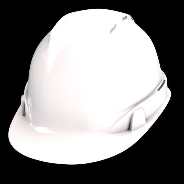 casco de construcción blanco sobre un fondo aislado. ilustración 3d
 - Foto, Imagen