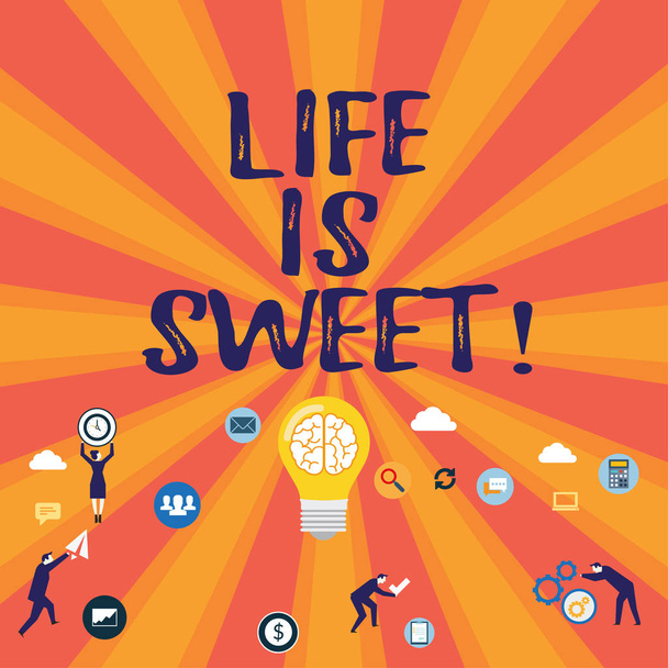 Word writing text Life Is Sweet. Business concept for Happiness seeing the good side of events Motivation Inspire. - Photo, Image