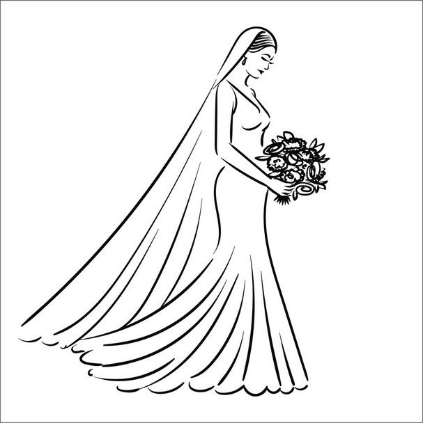 Vector illustration concept of Bride icon illustration on white background - Vector, Image