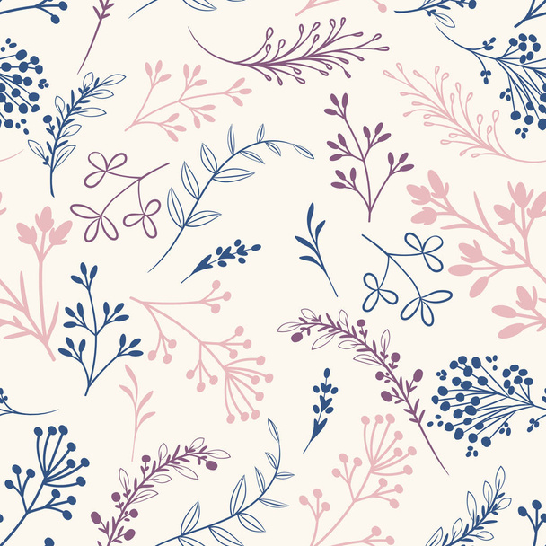 Cute simple rustic wallpaper pattern with  florals - Vector, imagen