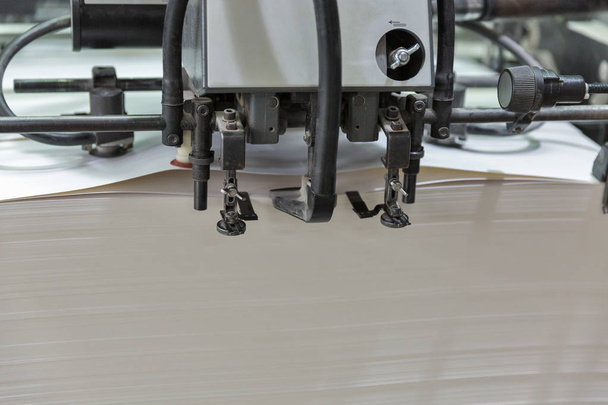 stack of blank sheets of white cardboard for the printing industry machine closeup - Photo, Image