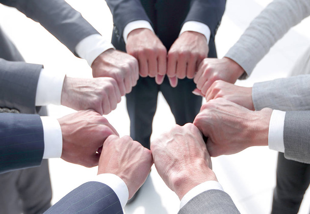 closeup.business people show a circle of hands. - Photo, Image