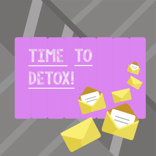 Piśmie Uwaga showingtime do Detox. Biznes zdjęcie prezentujący Moment dla oczyścić diety odżywianie Zdrowie leczenia uzależnień. - Zdjęcie, obraz
