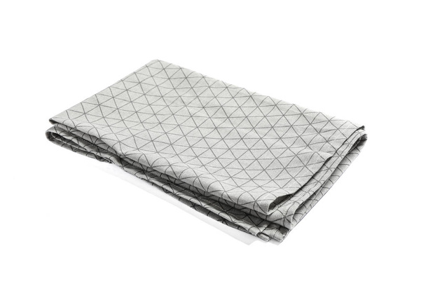 Folded grey napkin isolated on white background - Photo, Image