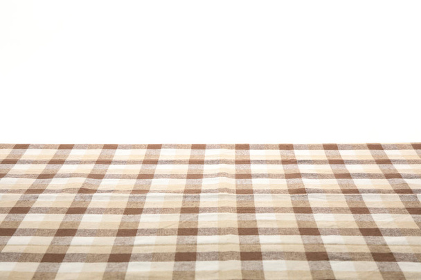 Checkered napkin against white background, space for text - Photo, Image