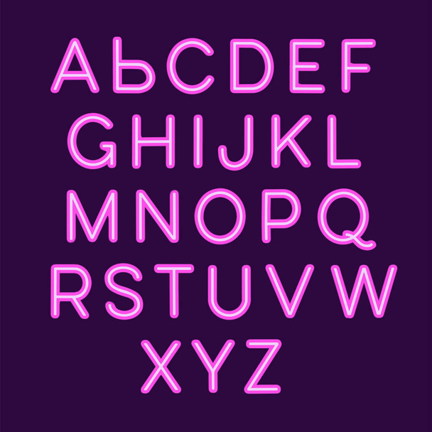Neon alphabet sign - Vector, Image