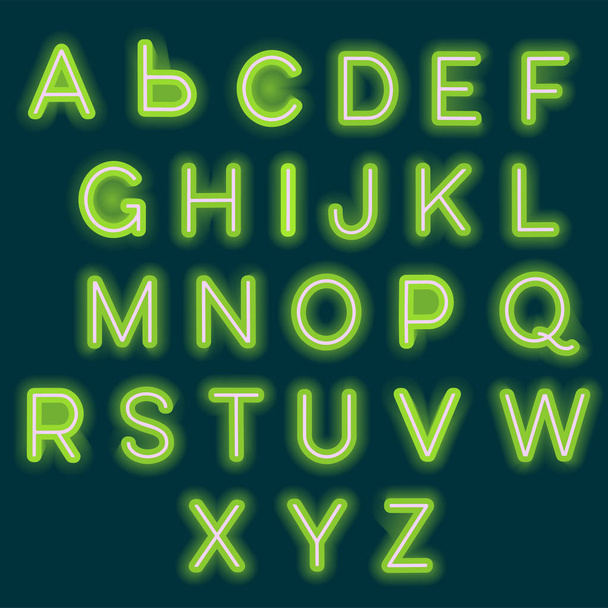 Neon alphabet sign - Vettoriali, immagini