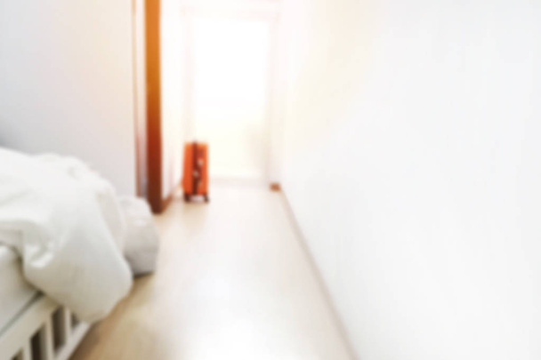 Background blur hotel room the morning warm atmosphere and empty space for text - Fotoğraf, Görsel
