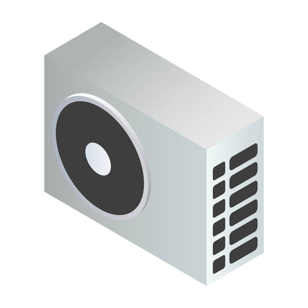 Outdoor conditioner fan icon, isometric style - Vetor, Imagem
