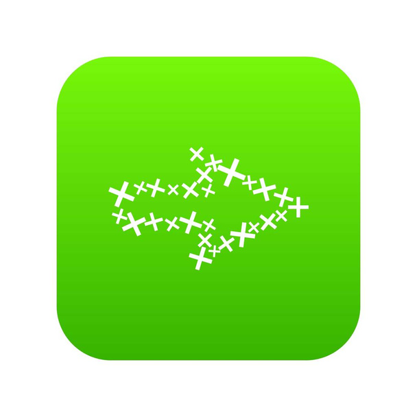 Arrow with contour of cross icon green vector - Vektor, obrázek