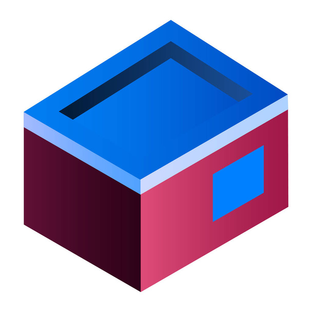 Home building icon, isometric style - Vector, afbeelding