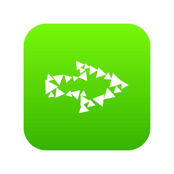 Arrow with contour of triangles icon green vector - Vektori, kuva