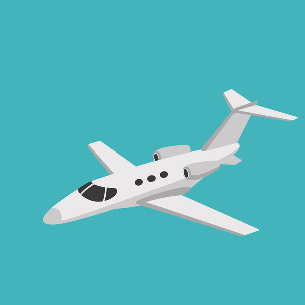 ジェット旅客機、ベクトル図、フラット スタイル, - ベクター画像