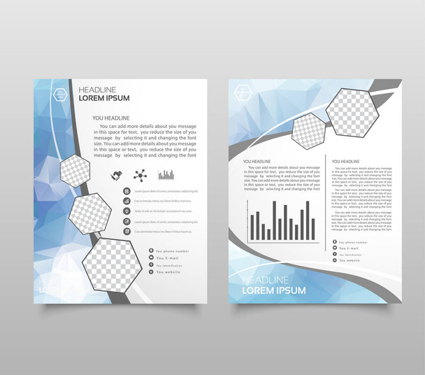 Modern triangle presentation template. Business design background, brochure or flyer concept or geometric web banner. vector illustration. - Vektor, Bild