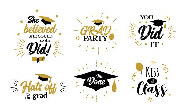  Inspirational grad party quotes to congrat graduates - Vector, Image