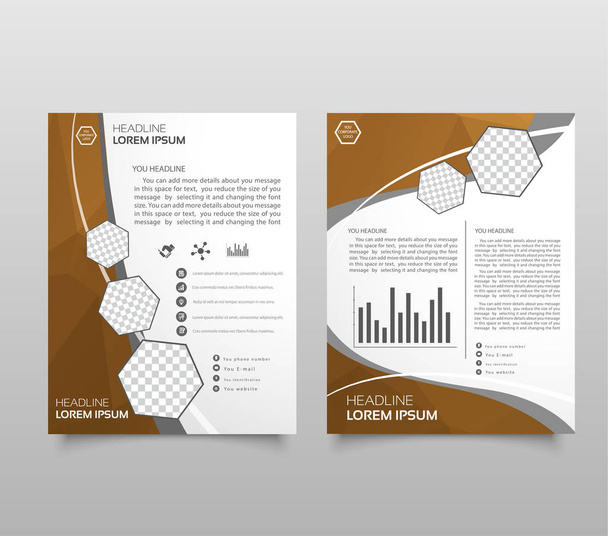 Annual report brochure layout design template, Leaflet advertising, poster, magazine, Business Financial for background, Empty copy space, Flat style vector illustration artwork A4 size. - Vektor, Bild
