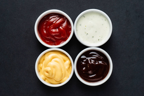 different kinds of sauces, close up  - Fotó, kép