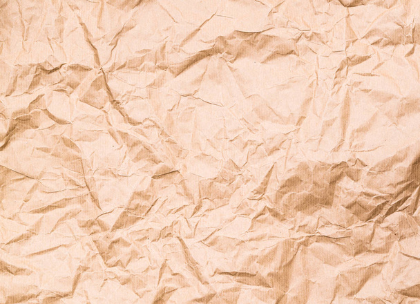 a picture of brown crinkled packing paper - Foto, Bild