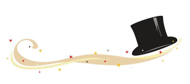 abstract symbol with top hat and golden tail - Foto, imagen
