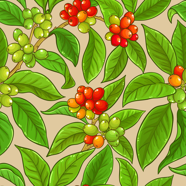 coffee vector pattern on color background - Vetor, Imagem