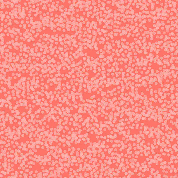 Pink pattern with polka dots. Vector illustration. Living Coral - trendy color 2019 year. - Vector, Image
