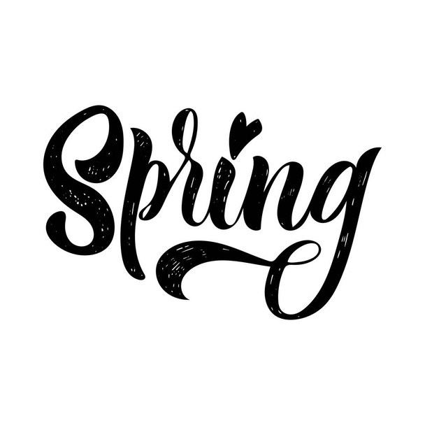 spring - beautiful greeting card, congratulations, lettering, and calligraphy. - Vektör, Görsel